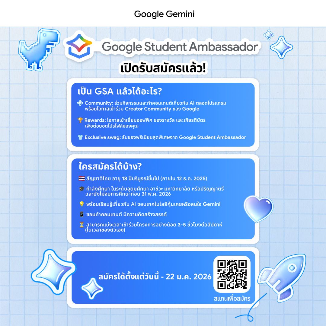 ข่าวฝากประกาศจาก Dek-D "โอกาสสู่การเป็น Google Student Ambassador" - รูปภาพที่ 1