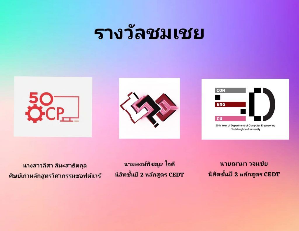 ประกาศผลการตัดสินรางวัล การประกวดออกแบบโลโก้ 50 ปี ภาควิชาวิศวกรรมคอมพิวเตอร์ จุฬาลงกรณ์มหาวิทยาลัย - รูปภาพที่ 6