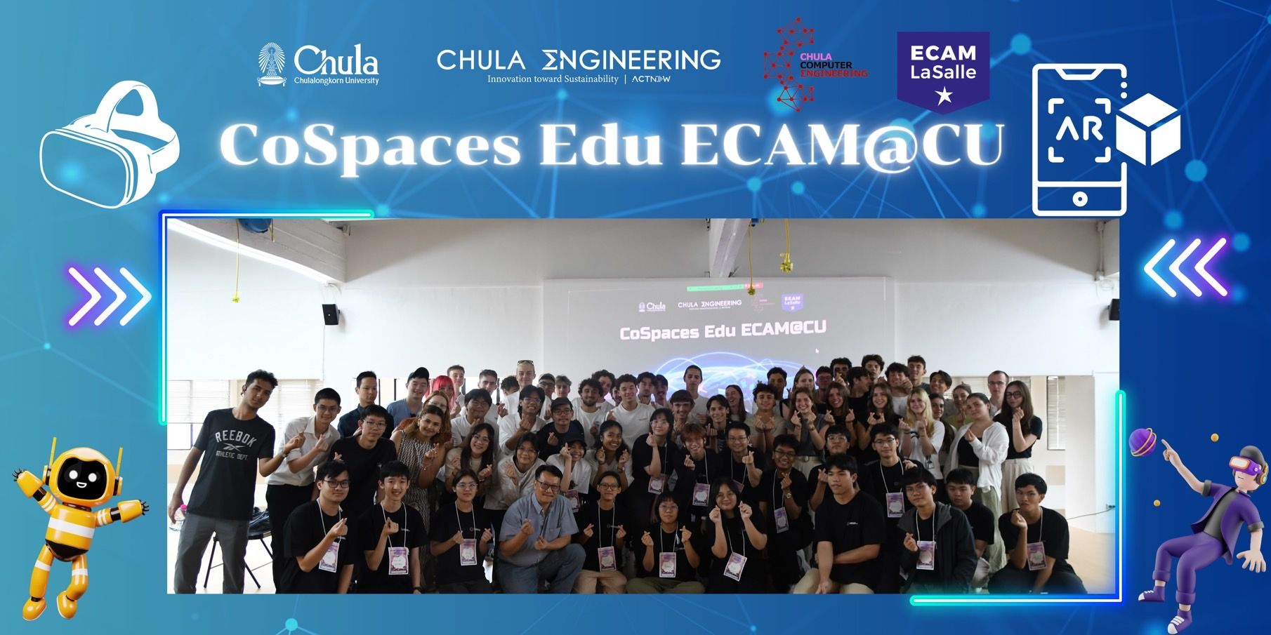 ภาพกิจกรรม CoSpaces Edu ECAM@CU กิจกรรมอบรมเชิงปฏิบัติการ การพัฒนา CoSpace VR วันที่ 20-21 มิถุนายน 2567